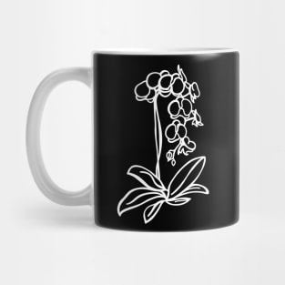 Line Art Orchid in White Mug